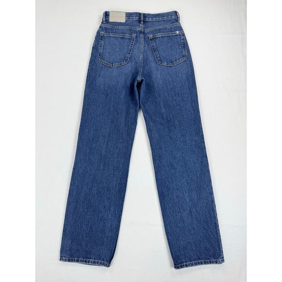 Everlane Women's 90's Way High Straight Leg Jean Size 25 Long Mid Indigo - Picture 8 of 16
